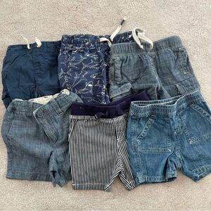 Kids Denim and Patterned Shorts Bundle 12-18 months